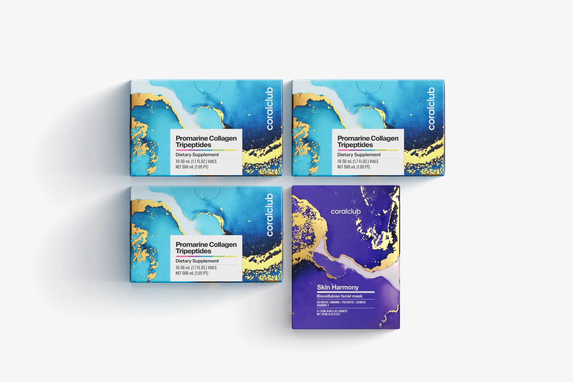 Promarin Collagen Tripeptides Set (1 hónapos kúra) & Bio-cellulose Face Masks Skin Harmony (5 tasak)